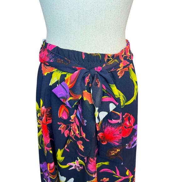 Mix nouveau floral print midi skirt professional spring fit and flare dressy - Picture 3 of 7